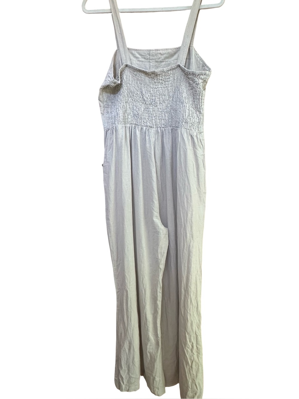 NWT Sim & Sam Lightweight White Linen blend Jumpsuit with adjustable Straps XL - Picture 4 of 16